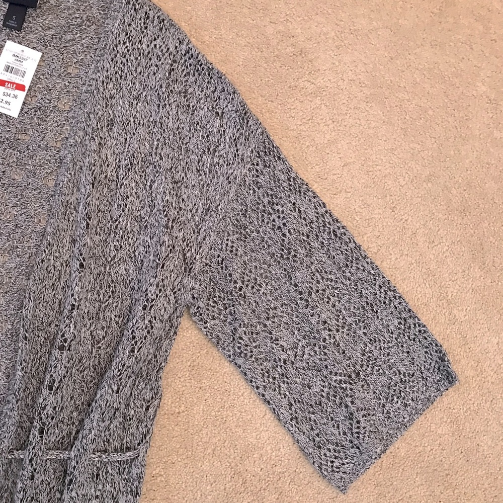 Daytrip Lightweight Cardigan Duster NEW Women Small Grey Long Open Knit Cover Up - Picture 10 of 15